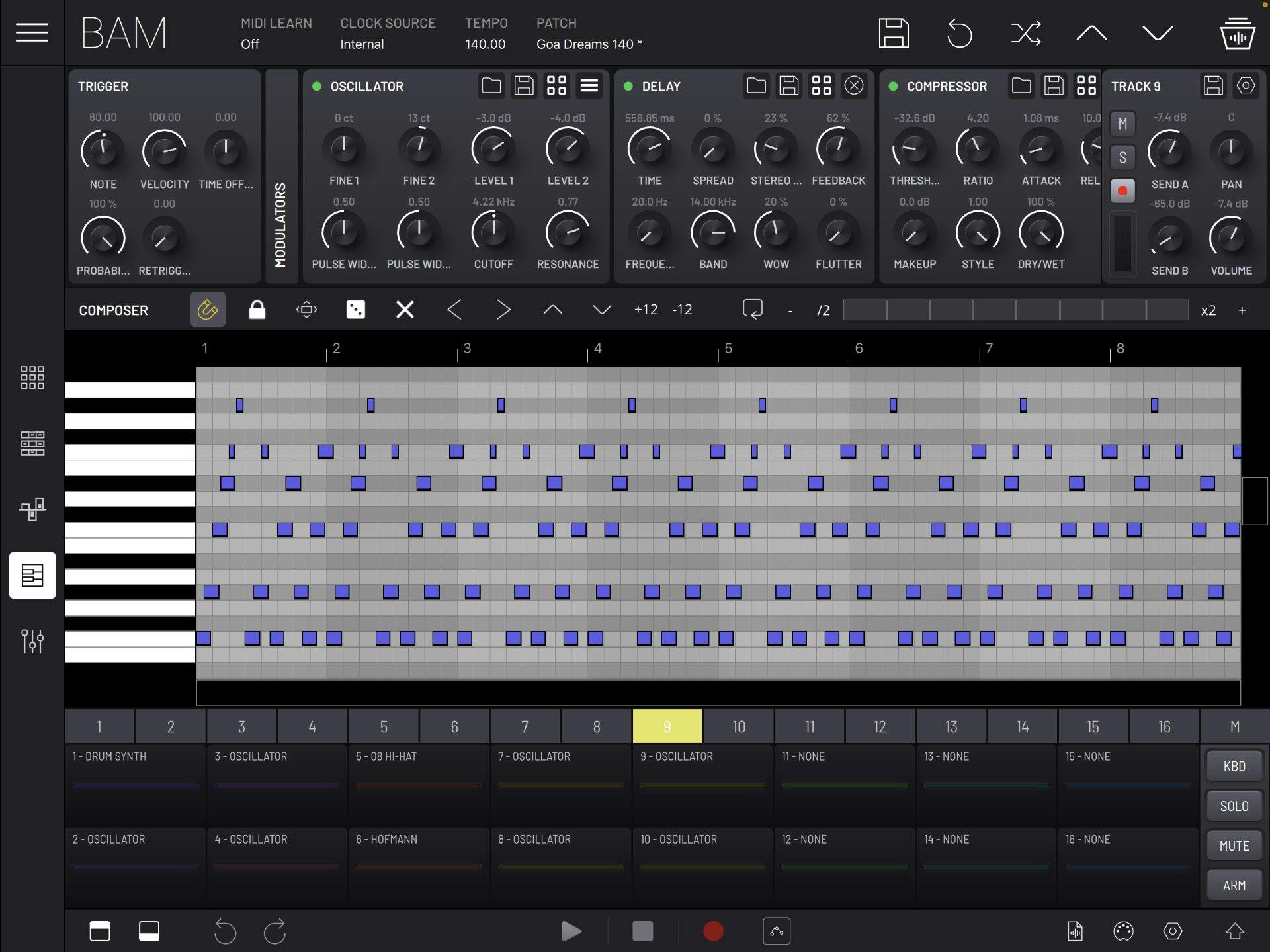 BAM - Beat Maker & Music Maker Composer Panel screenshot
